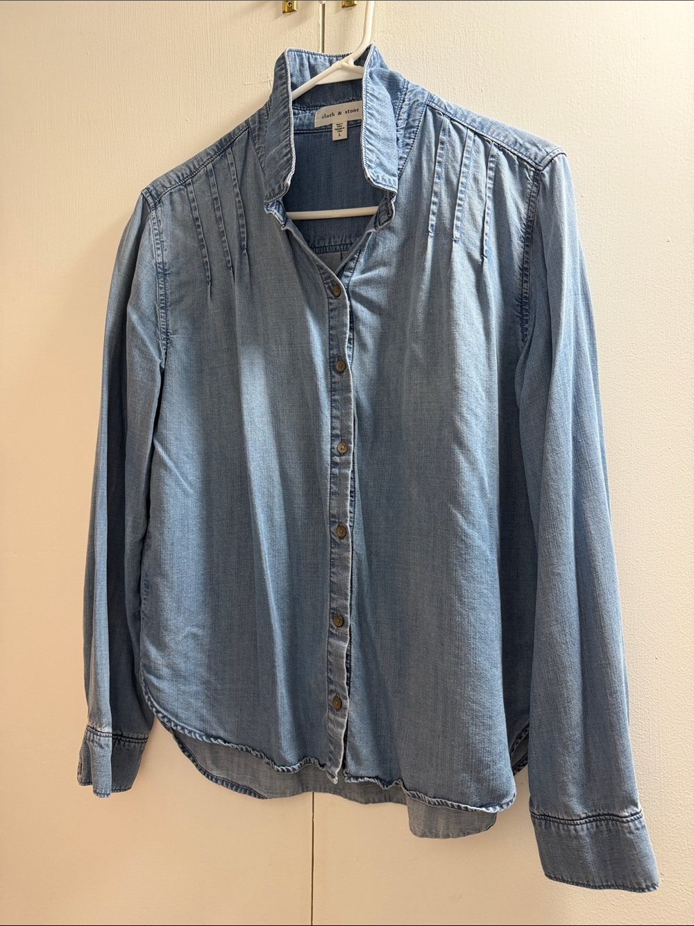 cloth & stone Light Blue Denim-Style Button Down Shirt